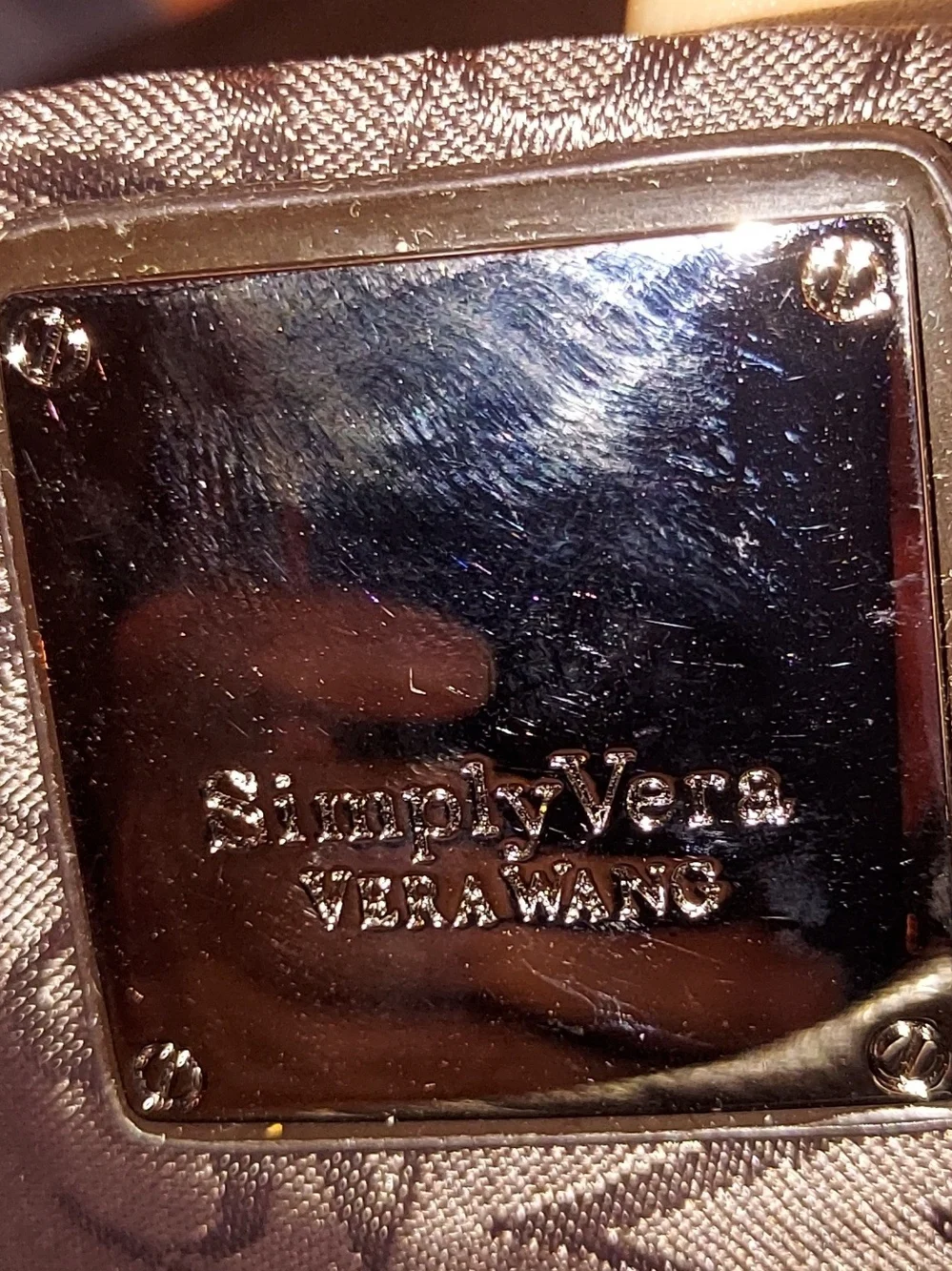 Simply Vera Vera Wang Black Satchel with Patent Handles